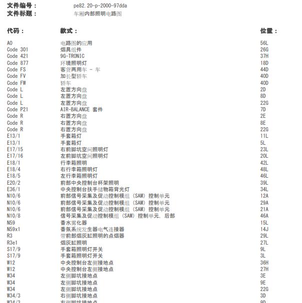 2019年奔驰E300L氛围灯电路图
