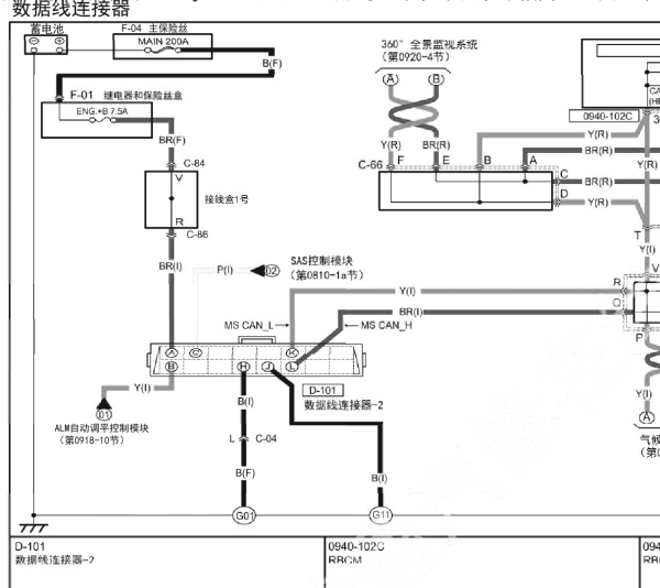 2018年马自达CX5 CAN 通讯电路图和插头位置