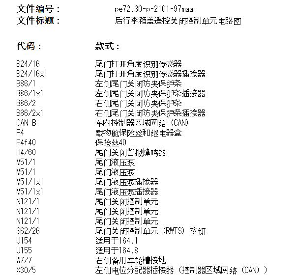 2010年奔驰GL350电动尾门电路图和维修手册