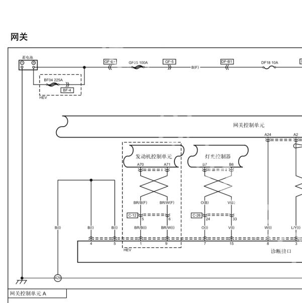 2023年红旗HS3网关电路图