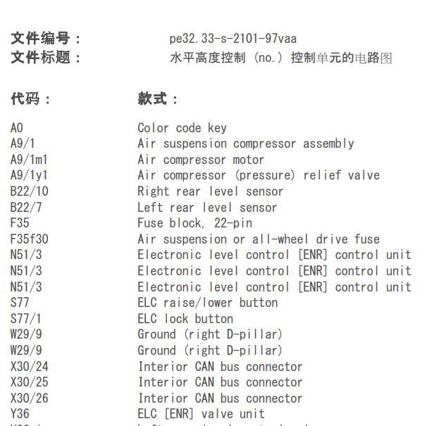 2004年奔驰威霆底盘升降电路图