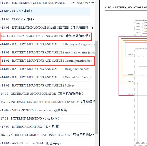 2010-2012年路虎揽胜中央接线盒电路图
