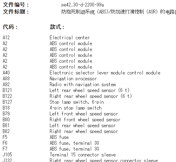 2006年奔驰斯宾特ABS电路图