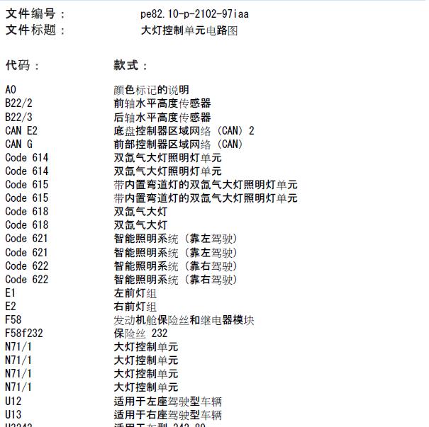 2016年奔驰GLA200大灯电路图
