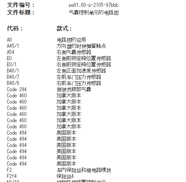 2016年奔驰smart fortwo气囊电路图