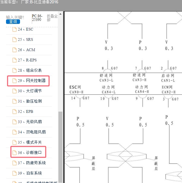 2016年比亚迪秦通讯电路图