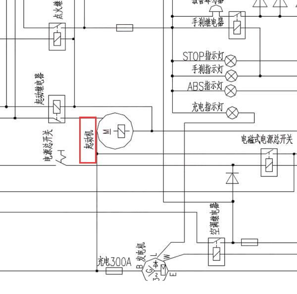 宇通客车启动机电路图
