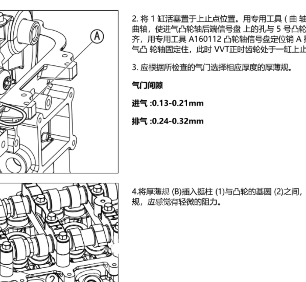 2014年东风风神A30气门间隙资料