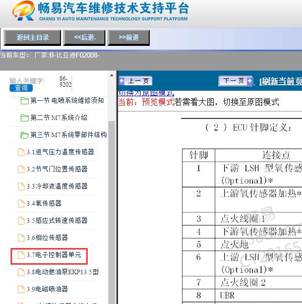 2008年比亚迪F0发动机针脚定义