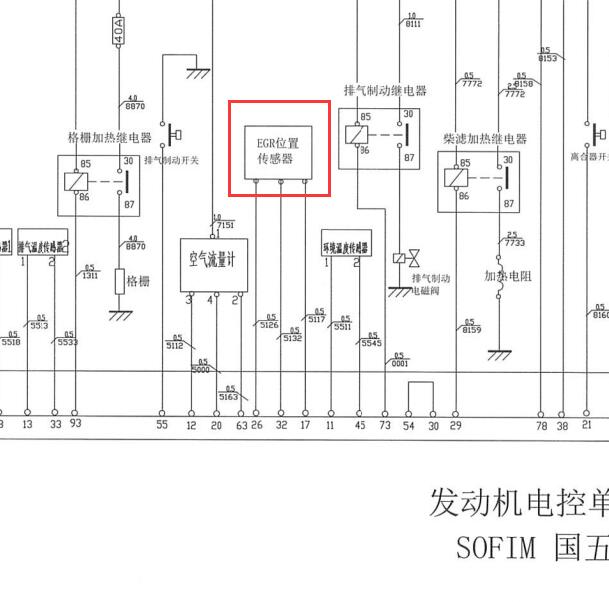 2015-2016年依维柯宝迪SOFIM8140国五发动机废气再循环电路图