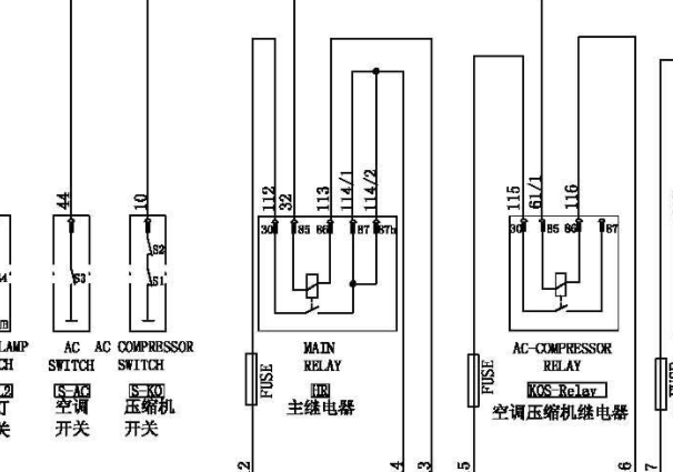 2015年长安新豹主继电器电路图