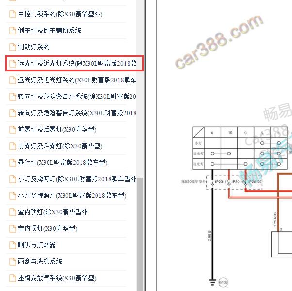2017-2018年金杯海狮S大灯电路图