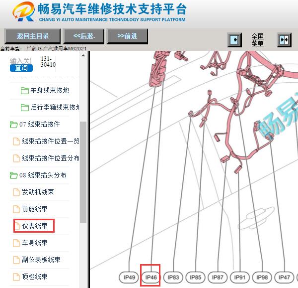 2021年广汽传祺M6 IP46位置