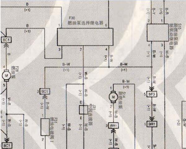 2004年丰田酷路泽副油箱电路图