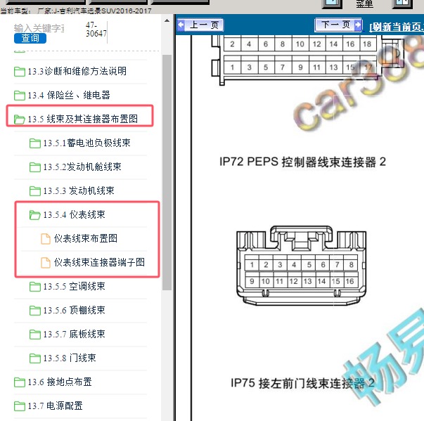 2017年吉利远景SUV PEPS针脚图和位置