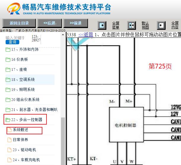 2019-2020年东风俊风E11K电机控制器相关电路图