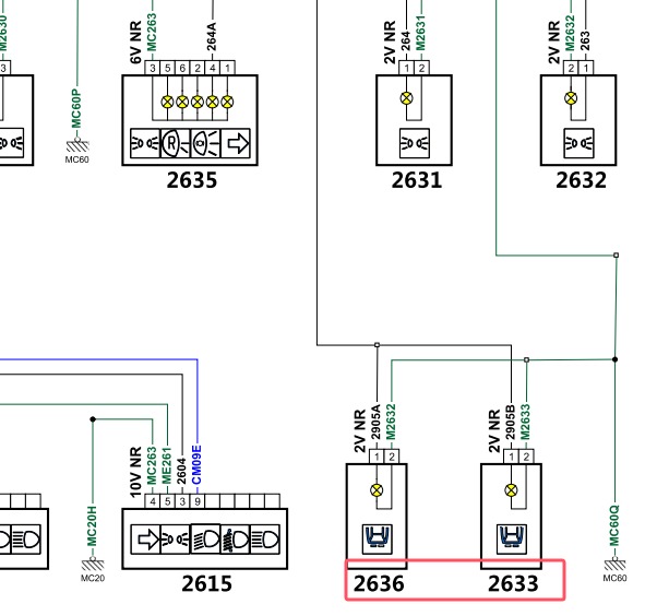 2011年标致408牌照灯电路图