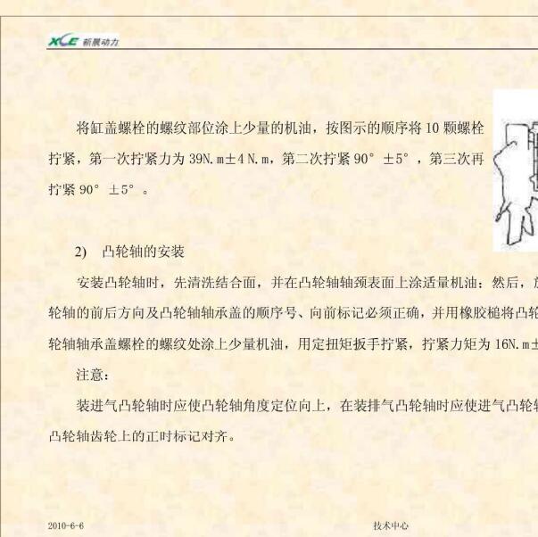 猎豹汽车4RB3发动机缸盖扭矩