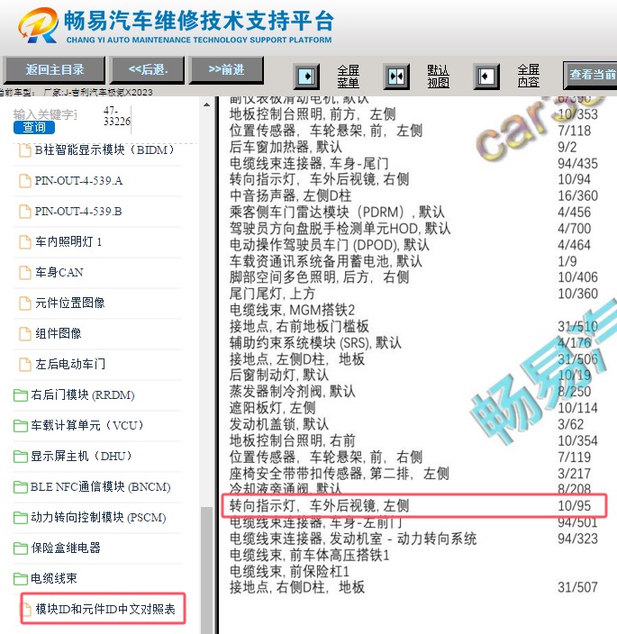 2023年吉利汽车极氪X元件代码说明