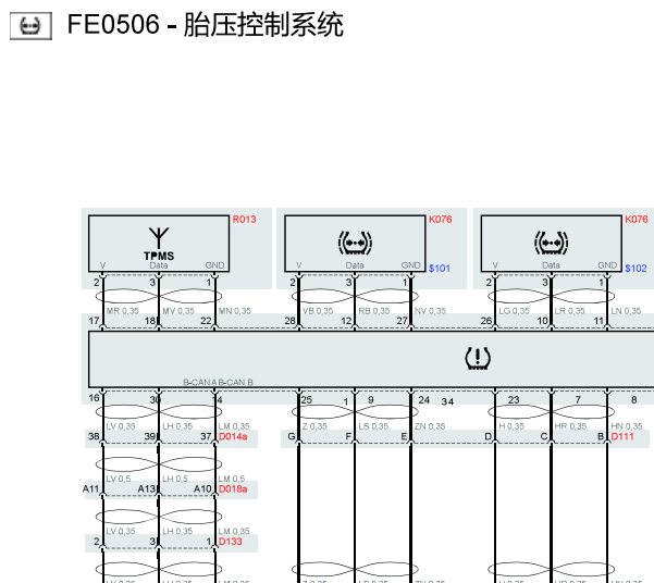 2009-2013年玛莎拉蒂总裁胎压模块电路图和位置