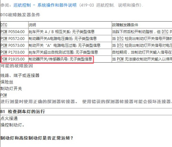 2019年福特福睿斯P1935故障码维修手册