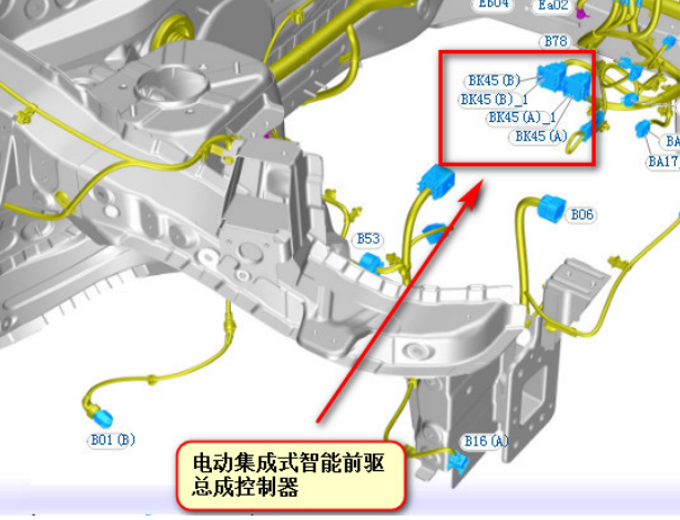2024年比亚迪元UP 电动集成式智能前驱总成控制器位置