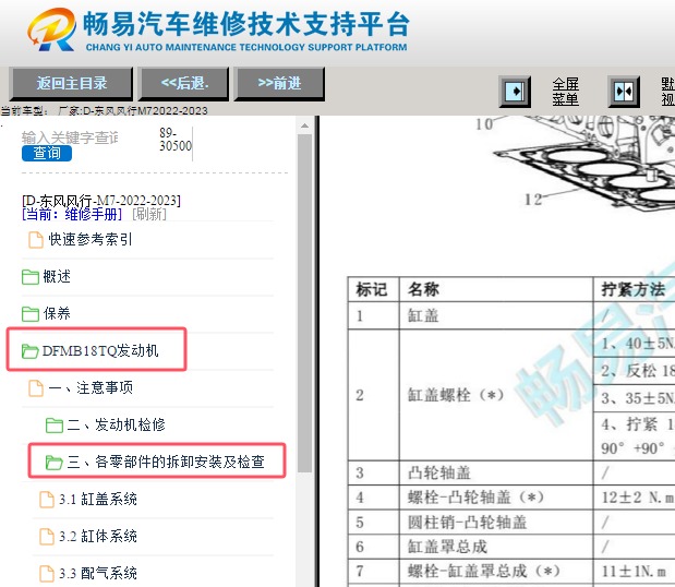 2022-2023年东风风行M7发动机扭矩资料