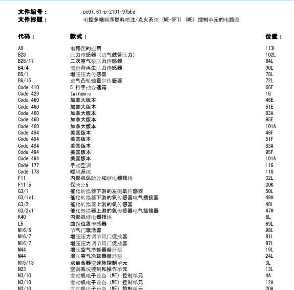 2016年奔驰SMART发动机电路图