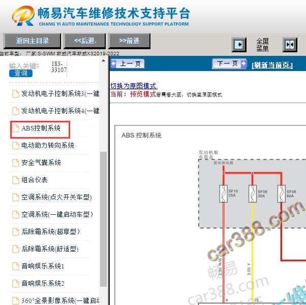 2019-2022年斯威X3 ABS电路图