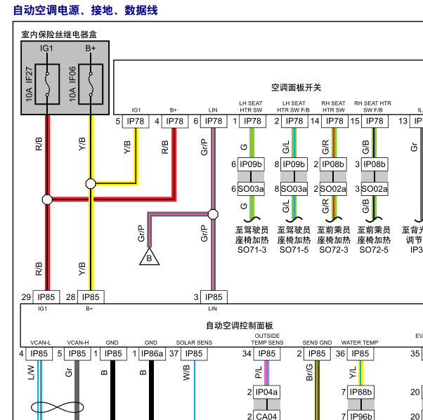 2018年吉利帝豪EV450空调电路图