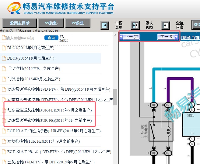 2015年雷克萨斯LX570动态雷达电路图