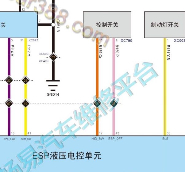 21年长城H6刹车灯开关电路图