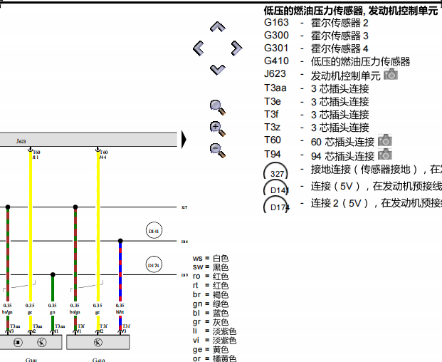 2012年奥迪A6发动机电路图和针脚资料