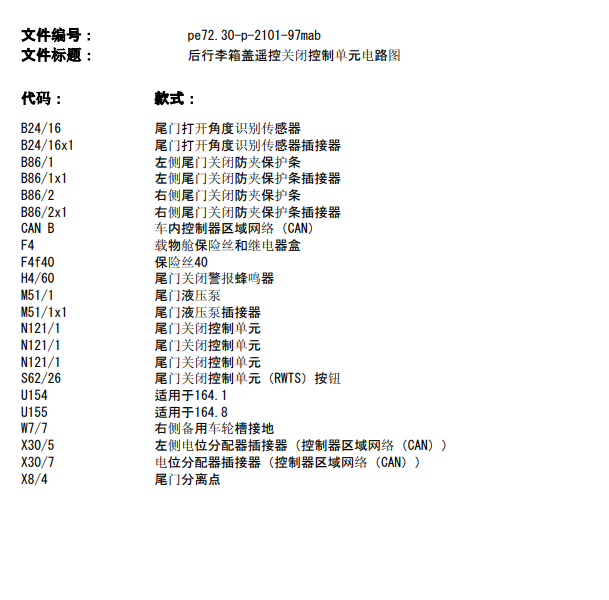 2008年奔驰ML350尾门电路图.