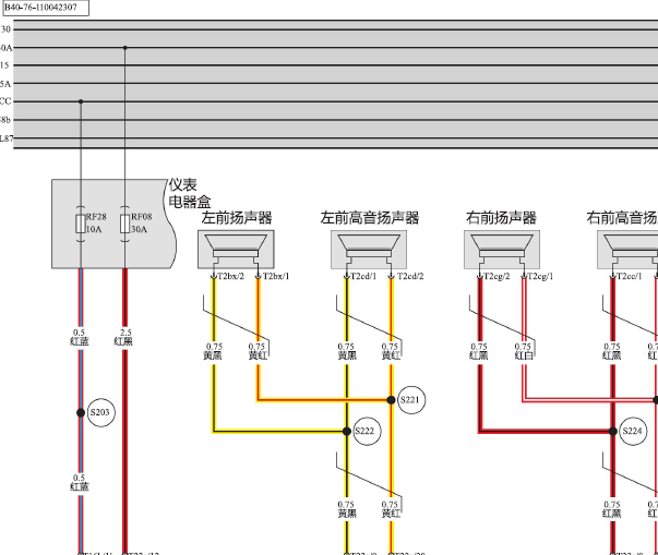 2024年北京汽车BJ40娱乐音响系统电路图和针脚资料