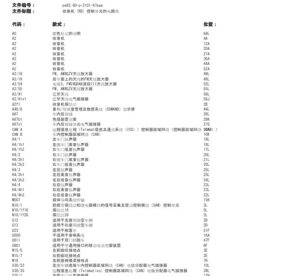 2014年奔驰E260音响功放电路图