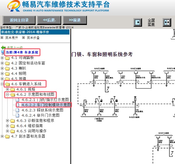 2014年凯迪拉克凯雷德中控锁电路图