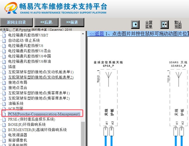 2016年保时捷卡宴多媒体天线电路图