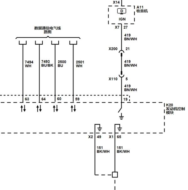 2021年别克GL8发动机电路图
