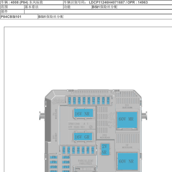2017年标致4008 保险资料