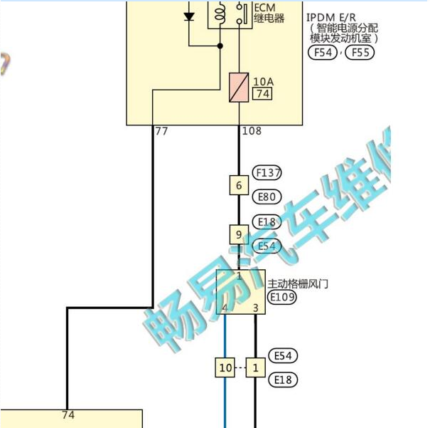 2019-2020年日产逍客百叶窗电路图.