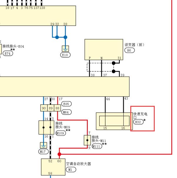 2022年日产艾瑞雅快充充电电路图