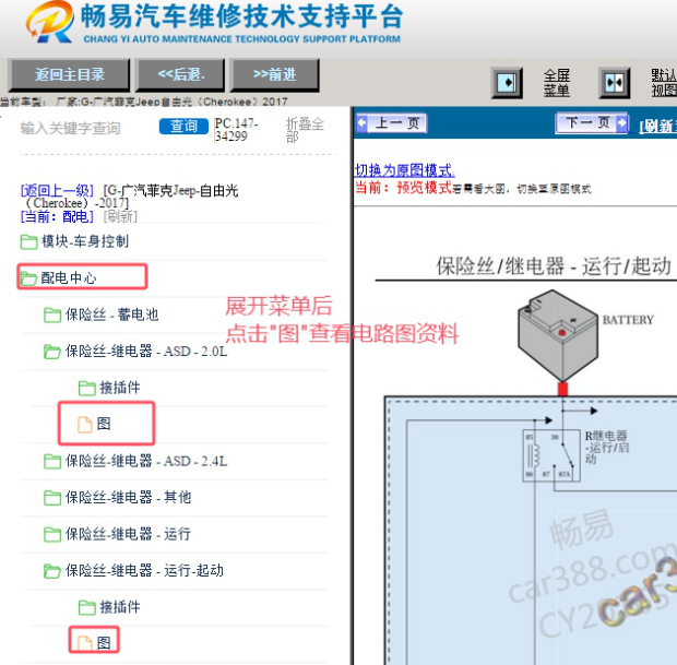 2017年广汽菲克吉普自由光继电器电路图资料