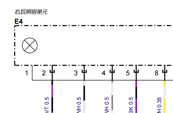 2021年奔驰GLB200后部灯光电路图资料