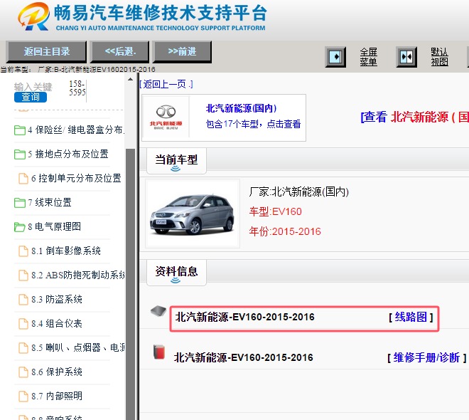 2015年北汽新能源EV160电路图