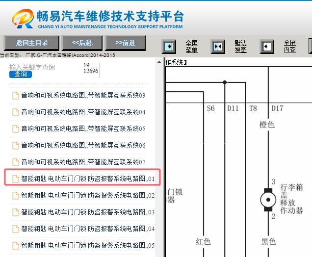 2014-2015年本田雅阁尾门电路图资料