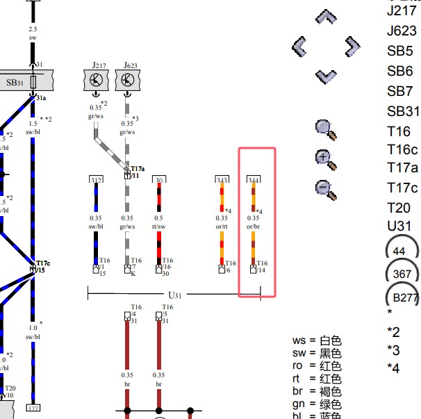 2011年奥迪A6 OBD14号线