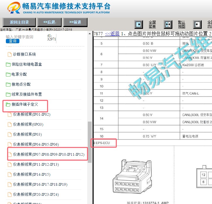 2017年金杯小海狮X30转向助力电脑针脚资料