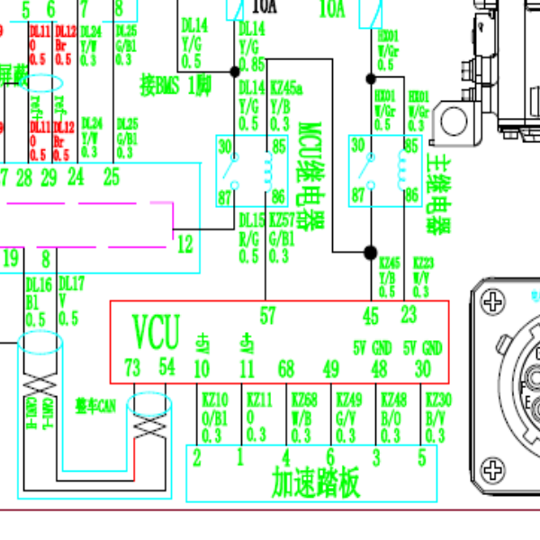 2019年瑞驰EC35 油门踏板电路图