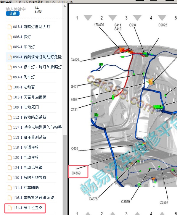 2015年长安福特-翼虎 四驱模块位置